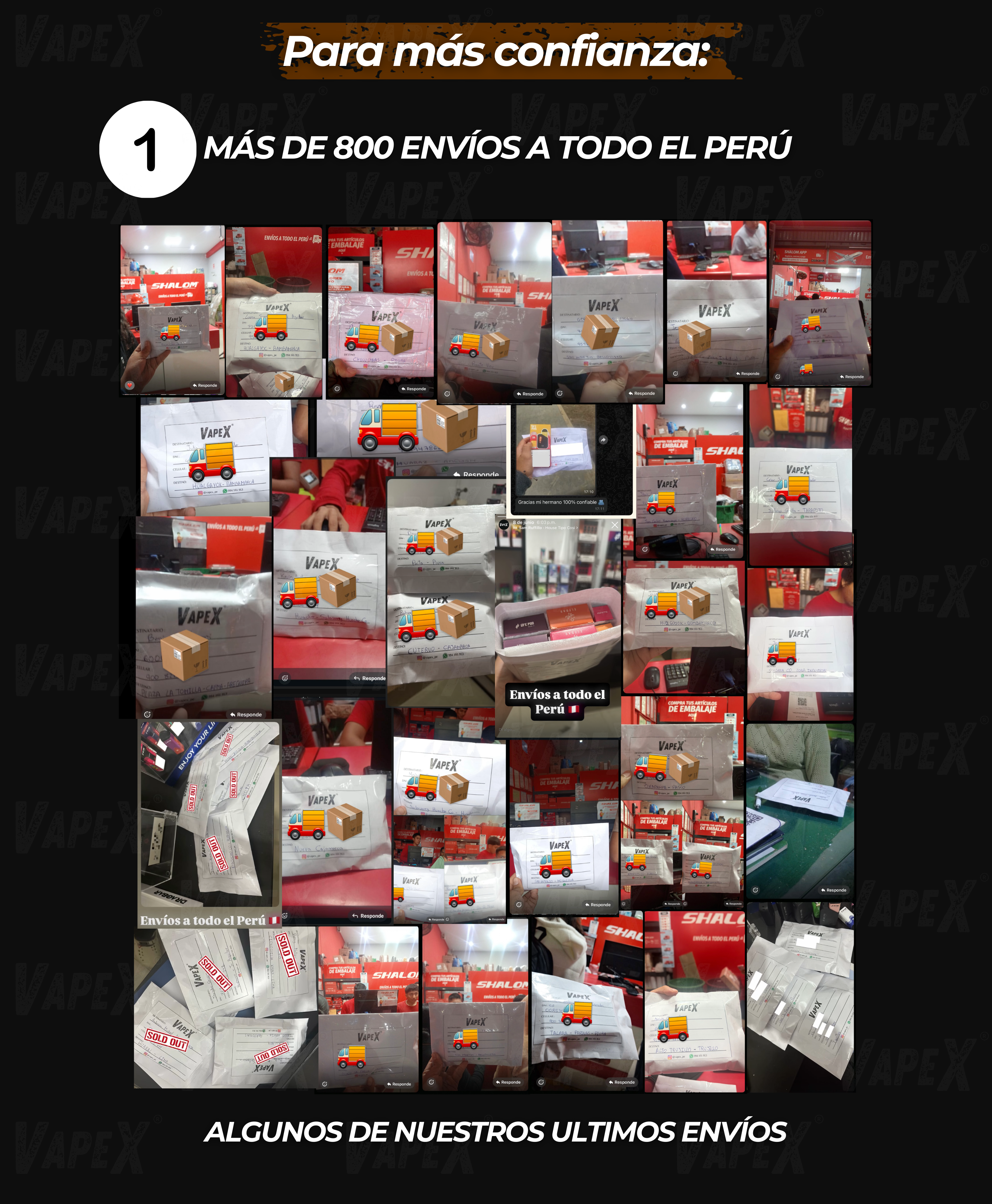 Más de 800 envíos a todo el Perú !