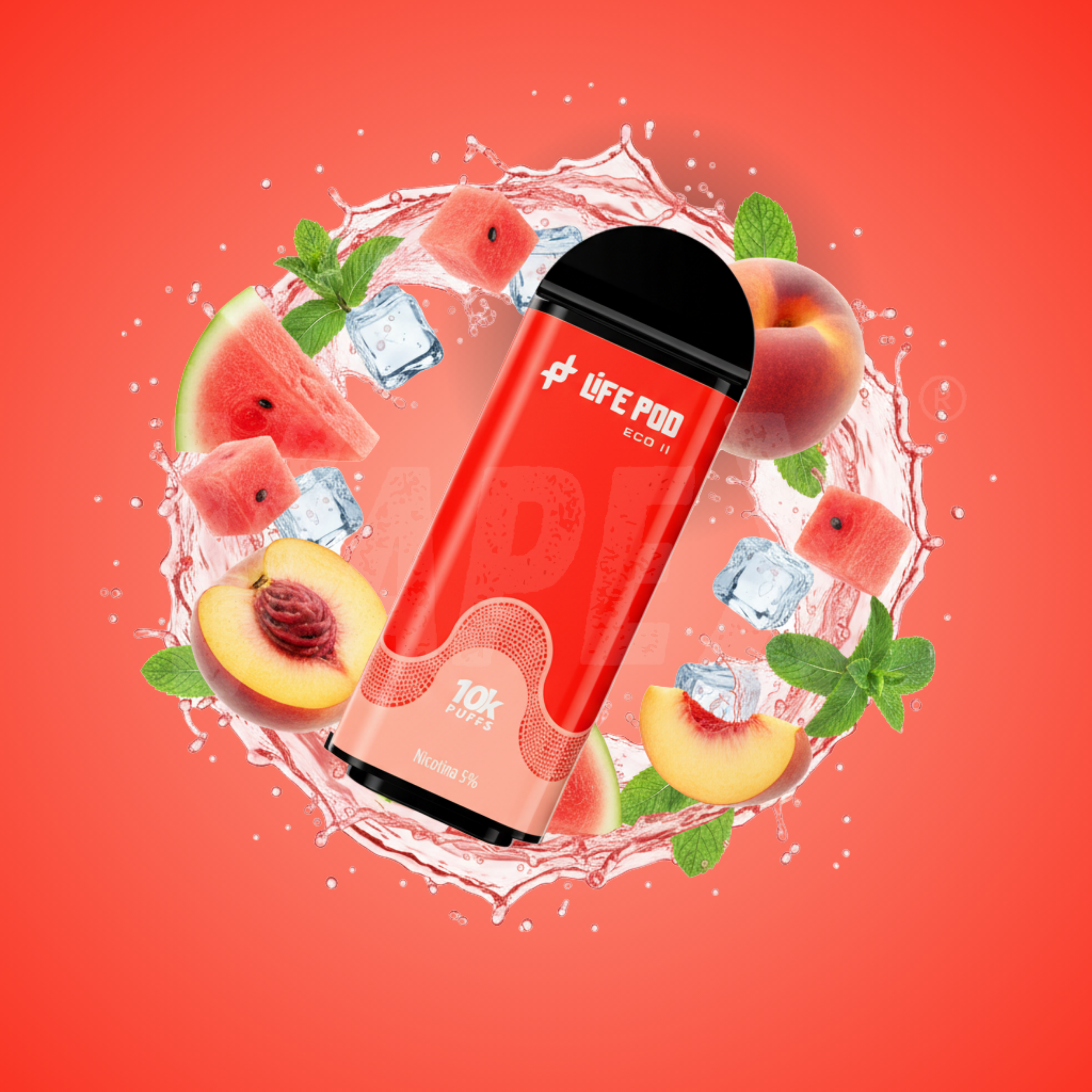 Cartucho WATERMELON PEACH ICE (10 000 PUFF)