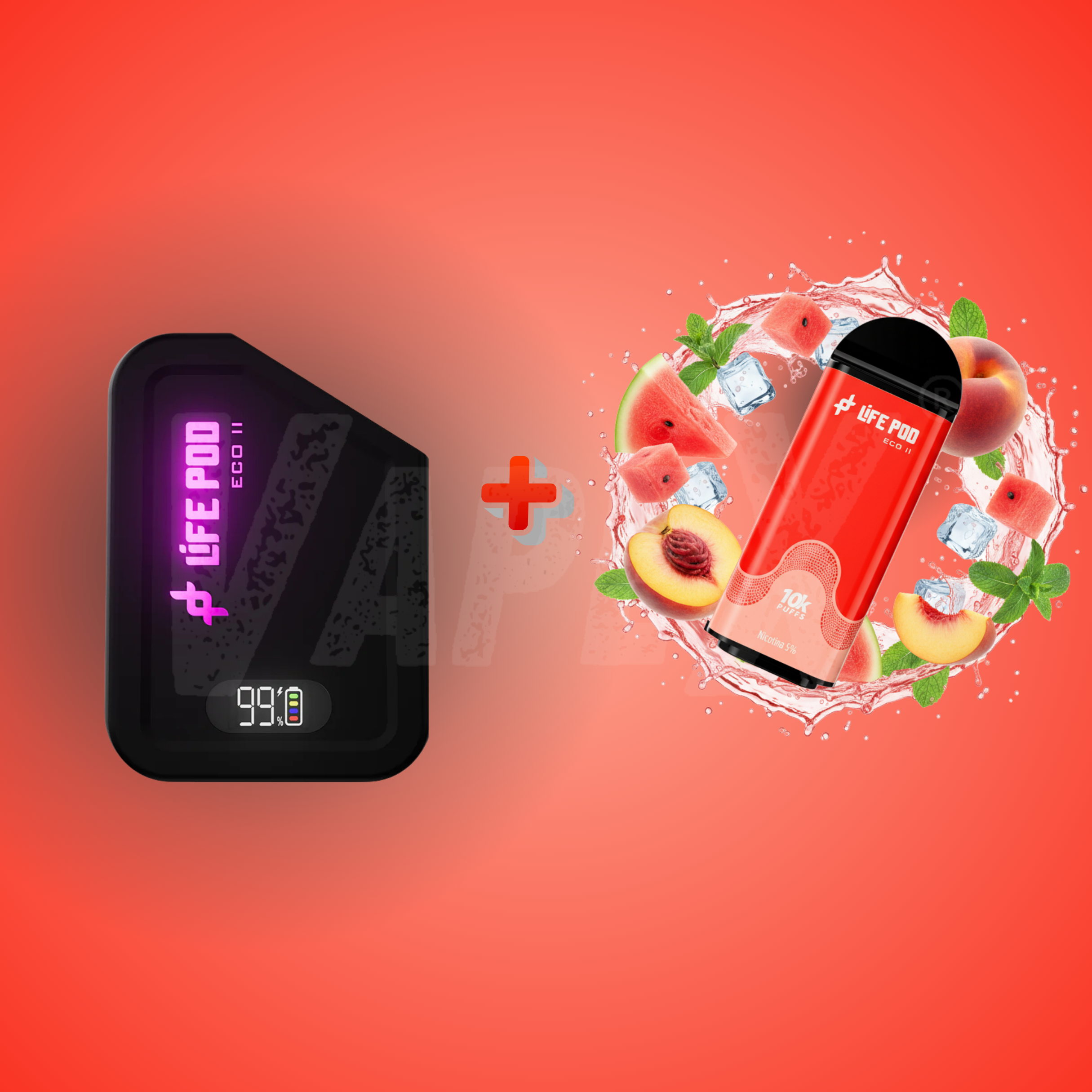 WATERMELON PEACH ICE- KIT COMPLETO (LIFE POD ECO ll)