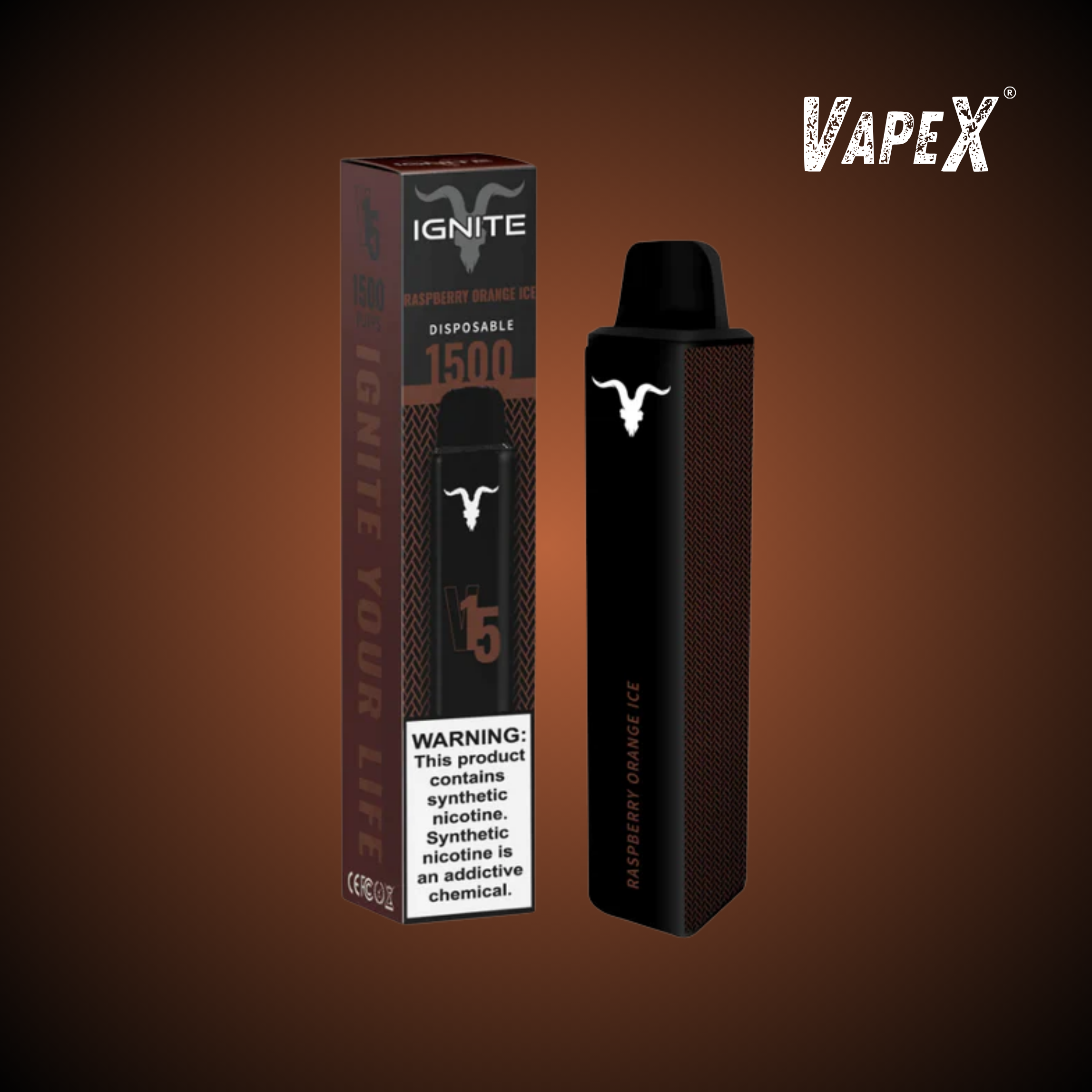 RASPBERRY ORANGE ICE (1 500 puff) - IGNITE V15