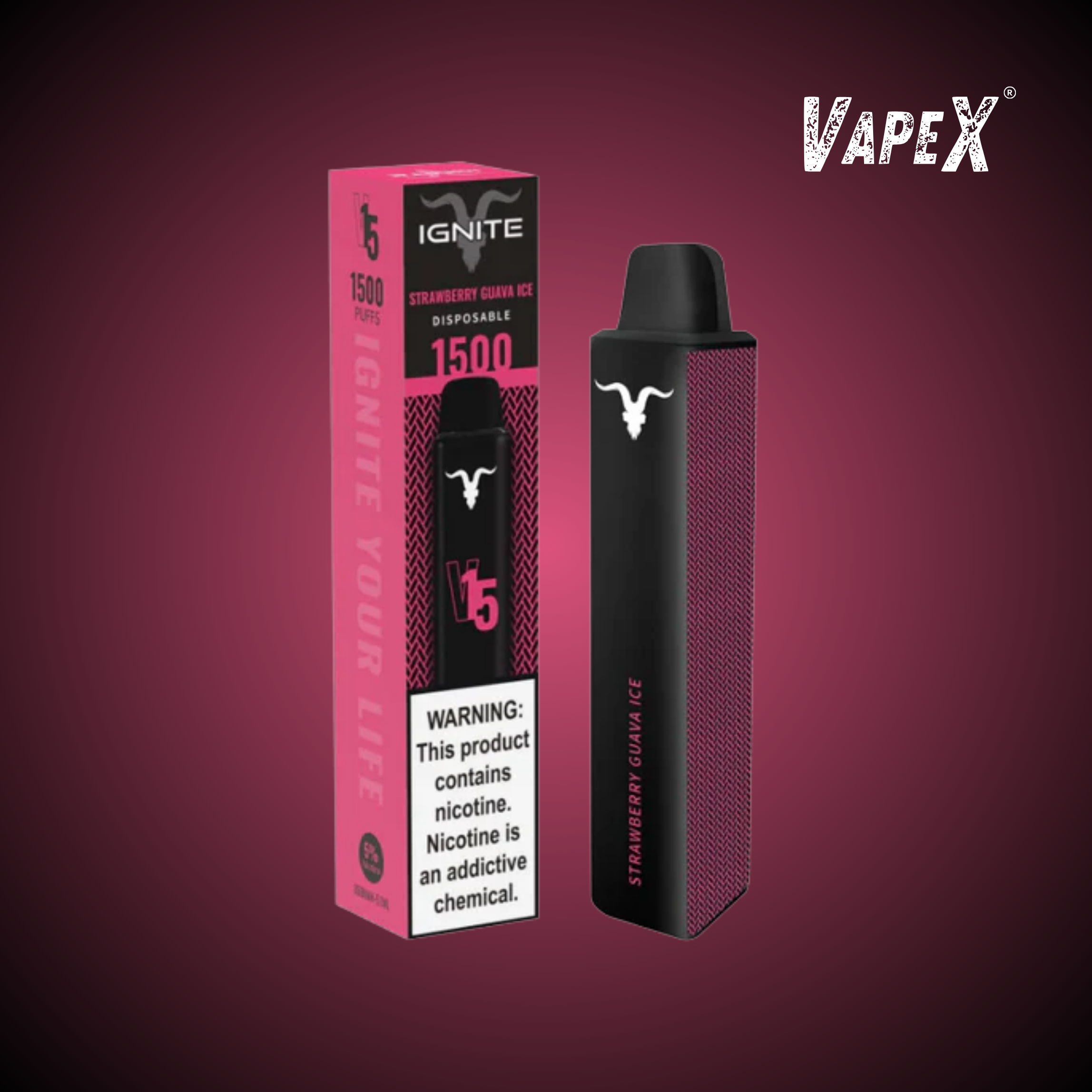 STRAWBERRY GUAVA ICE (1 500 puff) - IGNITE V15