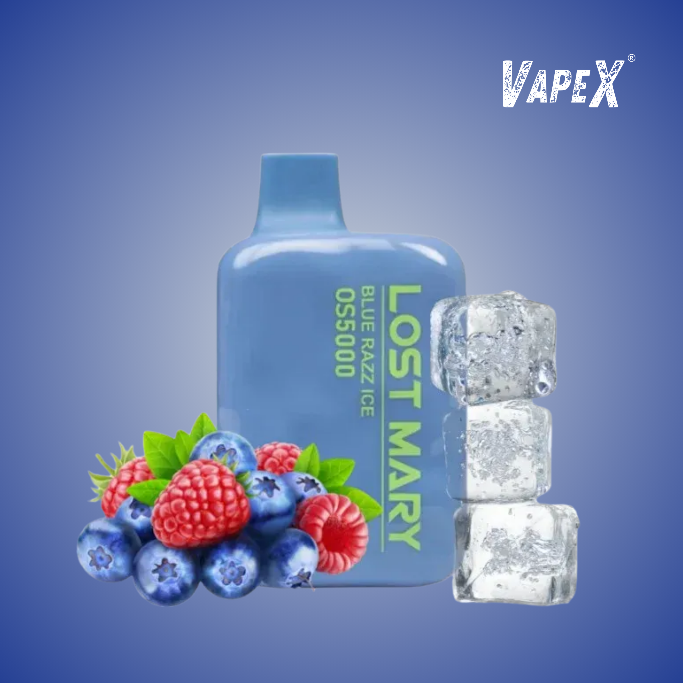BLUE RAZZ ICE (5 000 puff) - LOST MARY OS Zero 5000