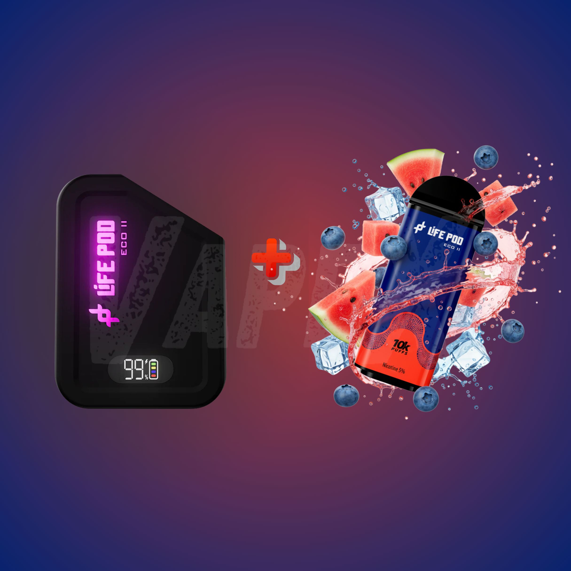 BLUEBERRY WATERMELON - KIT COMPLETO (LIFE POD ECO ll)