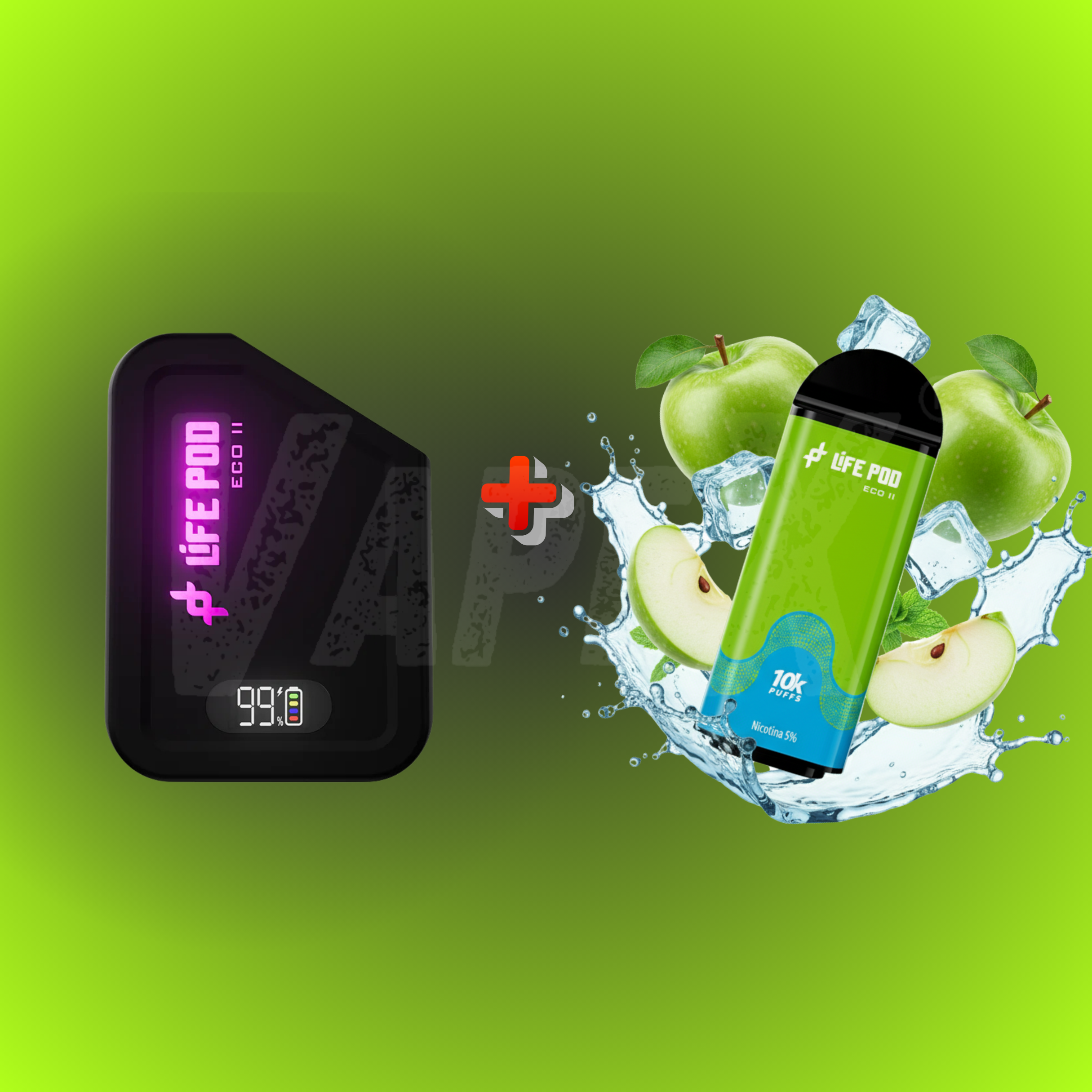 GREEN APPLE ICE - KIT COMPLETO (LIFE POD ECO ll)