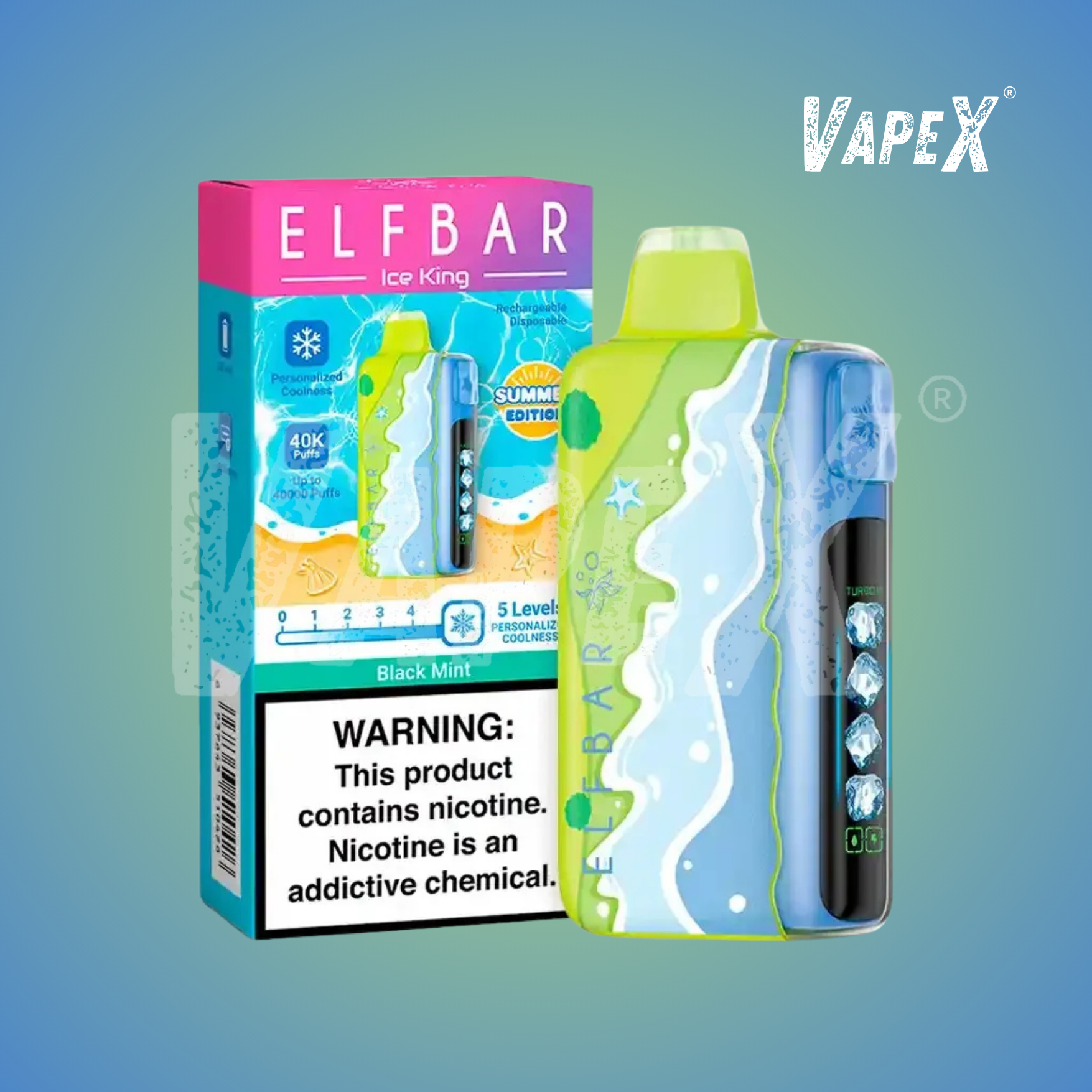 BLACK MINT (40 000 puff) - ELFBAR ICE KING (SUMMER EDITION)
